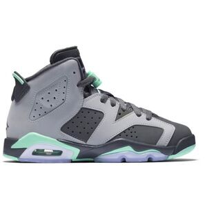 NIKE Air Jordan 6 Retro "Green Glow" Sneakers Size 7Y É